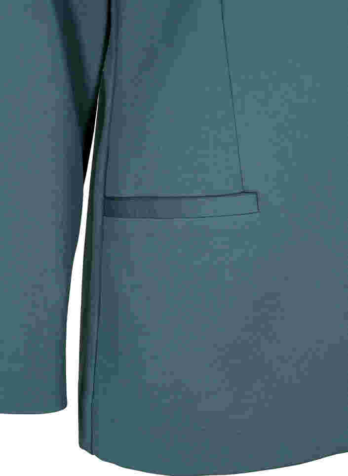 Enkel blazer med knapp og pyntelommer, Silver Pine, Packshot image number 3