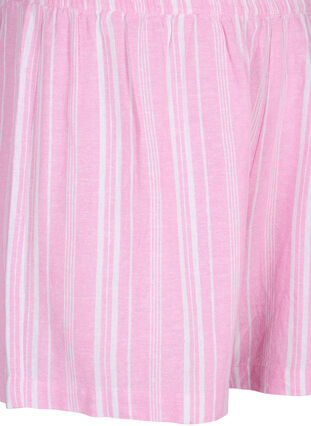 Stripete shorts i en blanding av lin og viskose, Rosebloom Wh.Stripe, Packshot image number 2