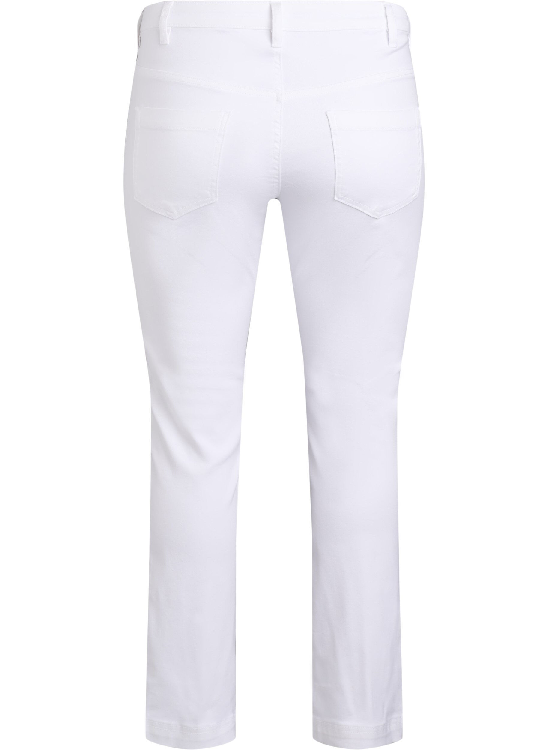ZizziSlim fit Emily jeans med normal h&oslash;yde i livet, Hvit, Packshot image number 1