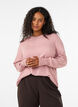Strikkebluse med rund hals, Rosa, Model image number 0