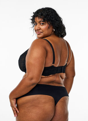 Zizzi Heldekkende blonder-BH med spiler, Svart, Model image number 2