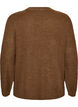 Strikket bluse med ribbestruktur og knappdetaljer, Brun, Packshot image number 1