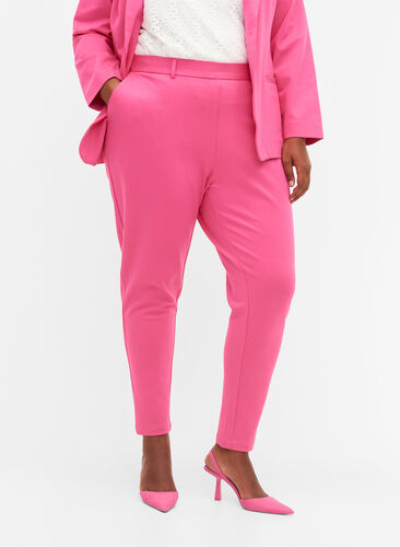 Cropped bukser med lommer, Shocking Pink, Model image number 2