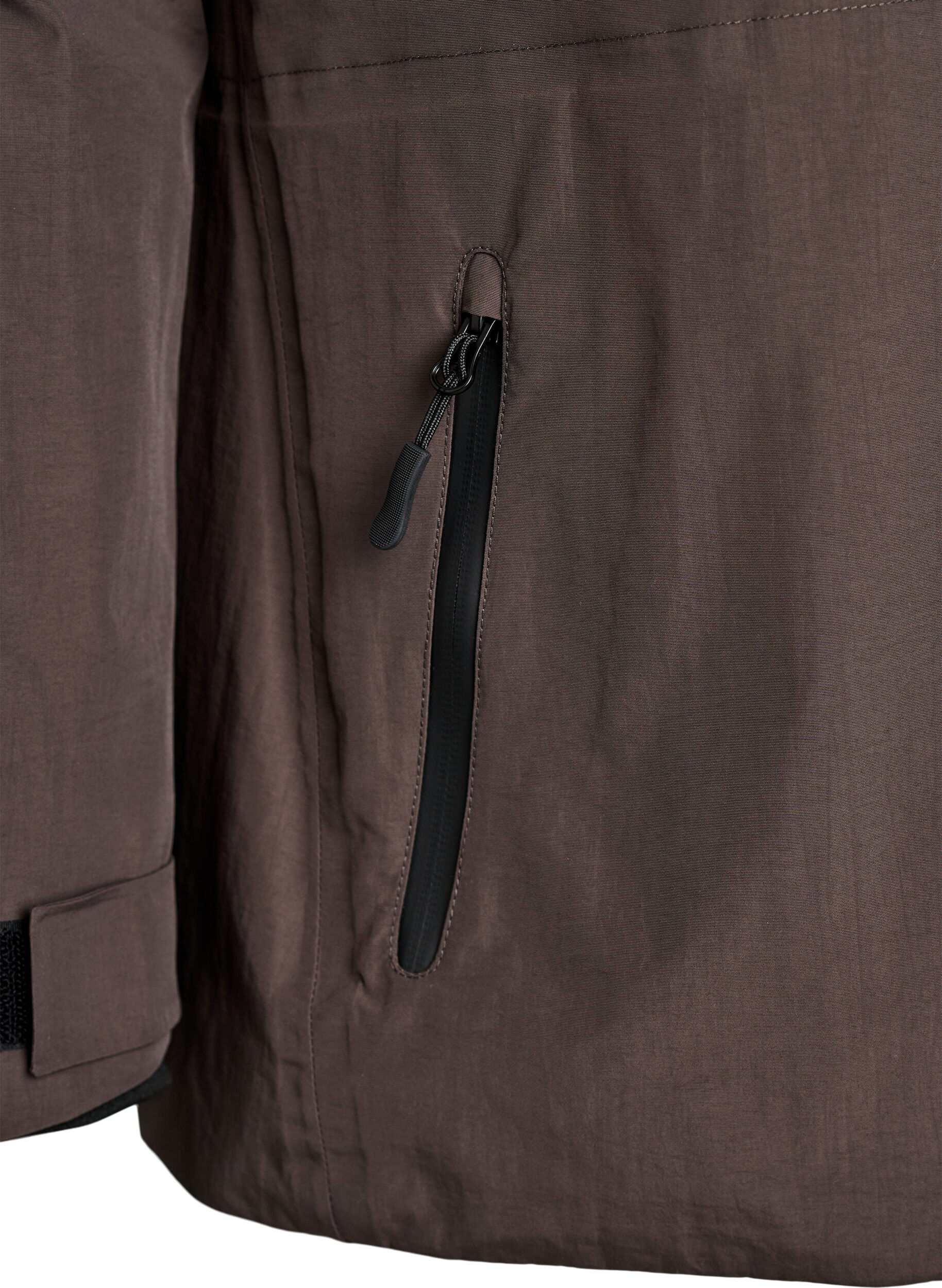 ZizziVanntett vinterjakke med avtakbar hette, Brun, Packshot image number 3