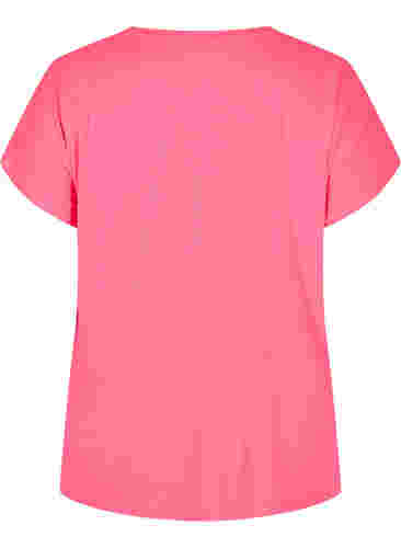 Ensfarget t-skjorte til trening, Neon pink, Packshot image number 1