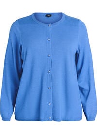 Cardigan med runde knapper, Blå Cardigan med runde knapper
