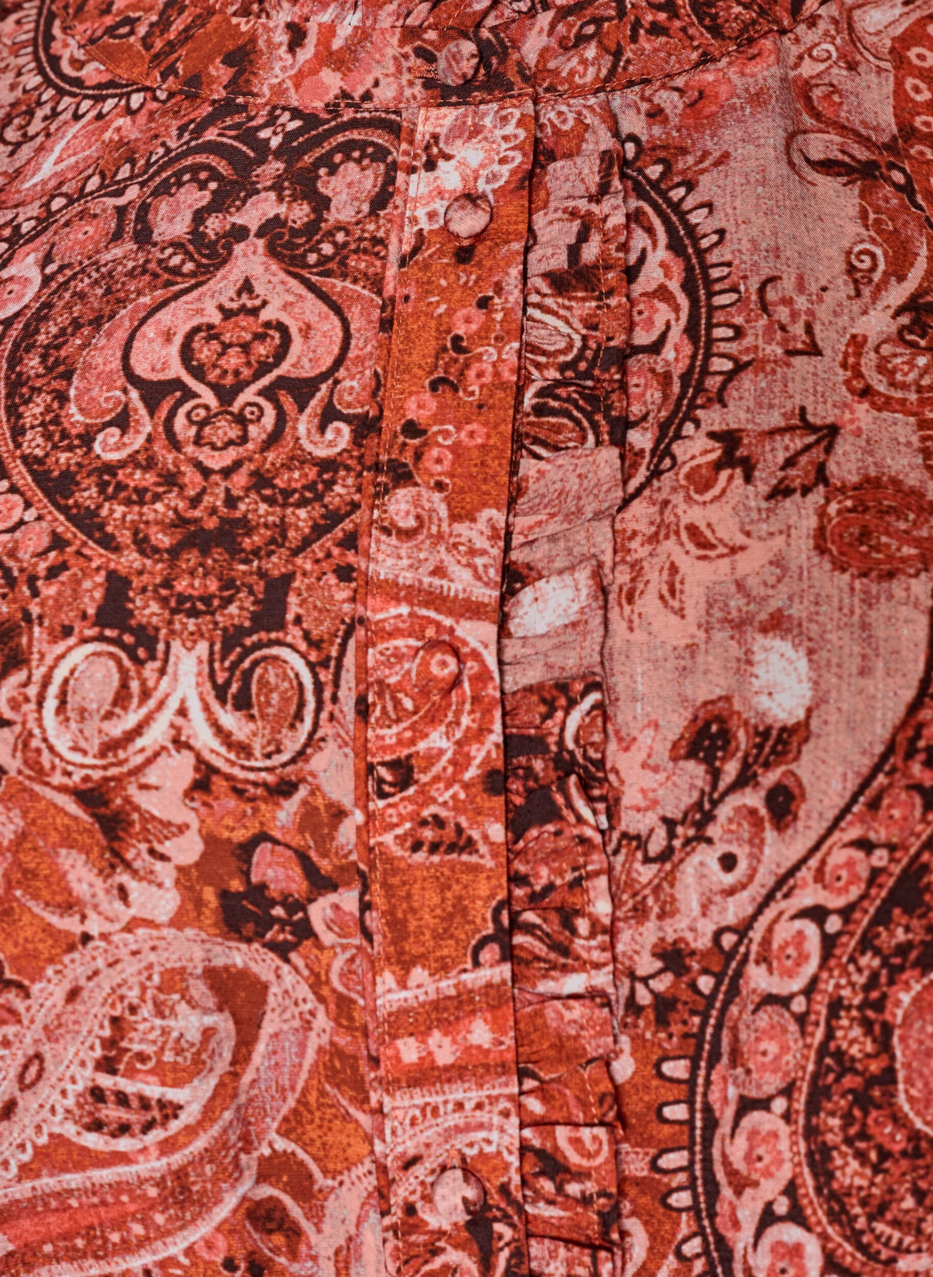 ZizziViskosebluse med paisleytrykk og volanger, Orange, Packshot image number 2