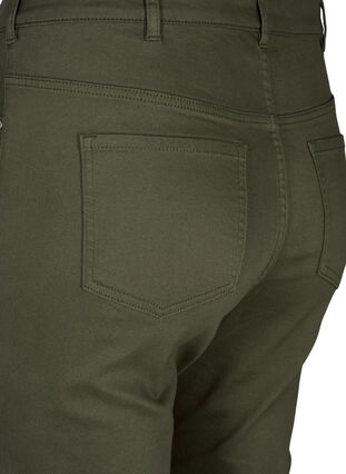 Zizzi Knebukser med høy midje og engelsk broderi, Dusty Olive, Packshot image number 3