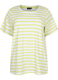 T-skjorte i økologisk bomull med striper, Wild Lime Stripes