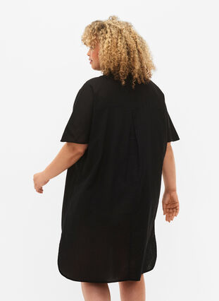 Lang skjorte med korte ermer, Black, Model image number 1
