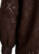 Langermet bluse med hullbroderi, Brun, Packshot image number 3