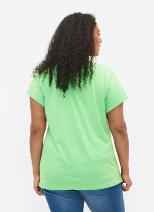 Neonfarget T-skjorte i bomull, Neon Green, Model image number 1