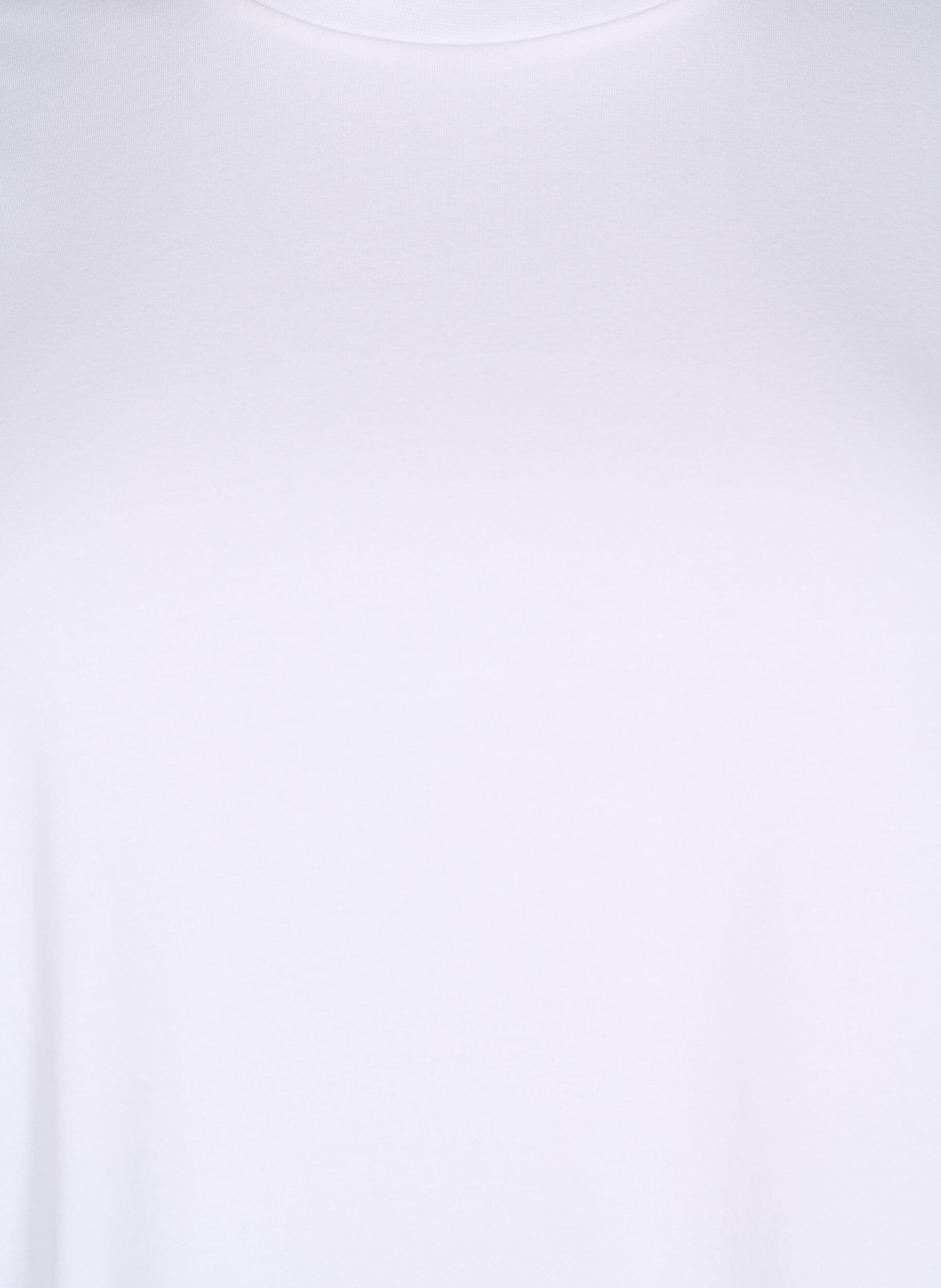 Zizzi T-skjorte i &oslash;kologisk bomull med rund hals, Bright White, Packshot image number 2