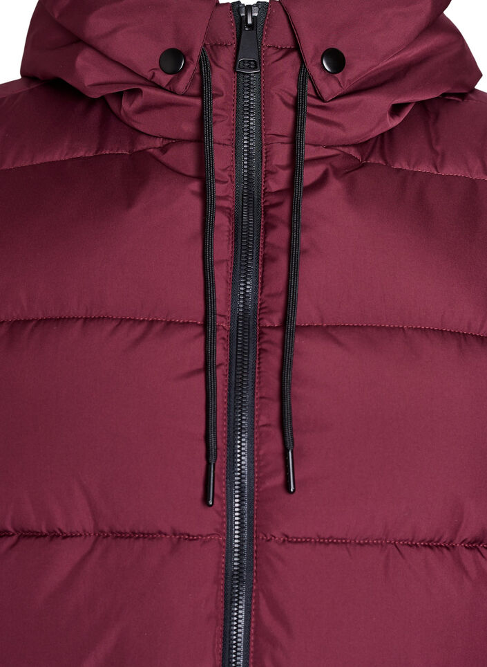 Lang vest med hette og lommer, R&oslash;d, Packshot image number 2