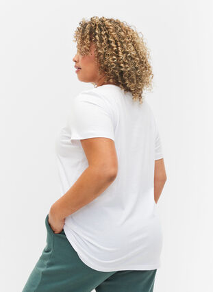 T-skjorte med trykk i bomull til trening , White w. inhale logo, Model image number 1