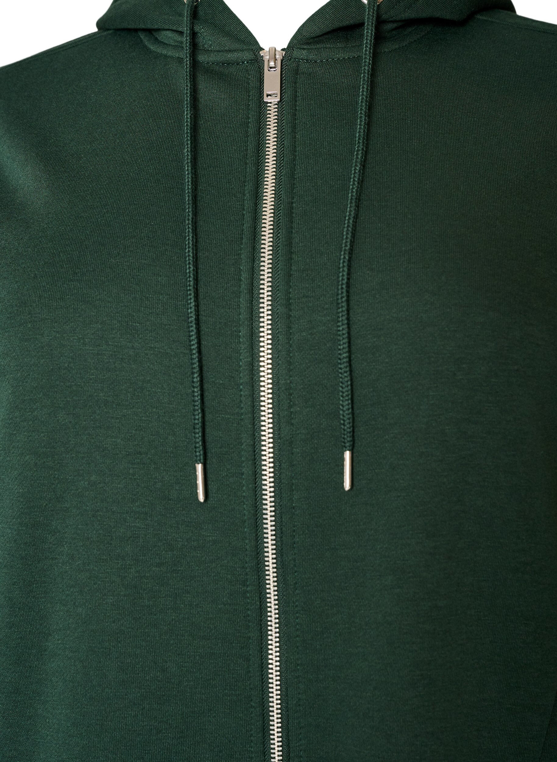 ZizziLang hettegenser med glidel&aring;s og lommer, Gr&oslash;nn, Packshot image number 2