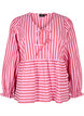 Bluse med striper og sløyfer, Rød, Packshot image number 0