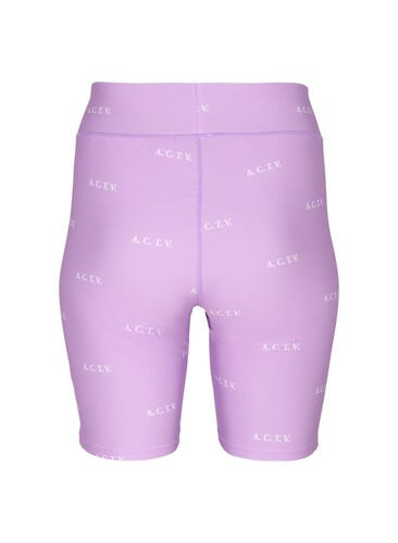 Treningsshorts med mønster, A.Violet w. Text, Packshot image number 1