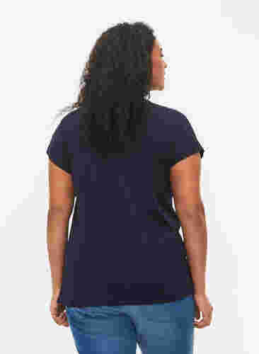 T-skjorte i bomull med mønsterdetalj, Night Sky W. leaf, Model image number 1