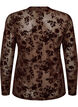Meshbluse med blomstertrykk, Brun, Packshot image number 1