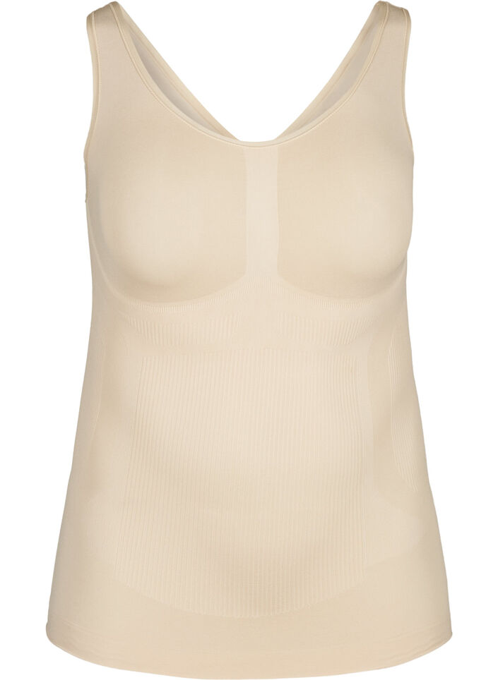 Shapewear topp med brede stropper, Beige, Packshot image number 0