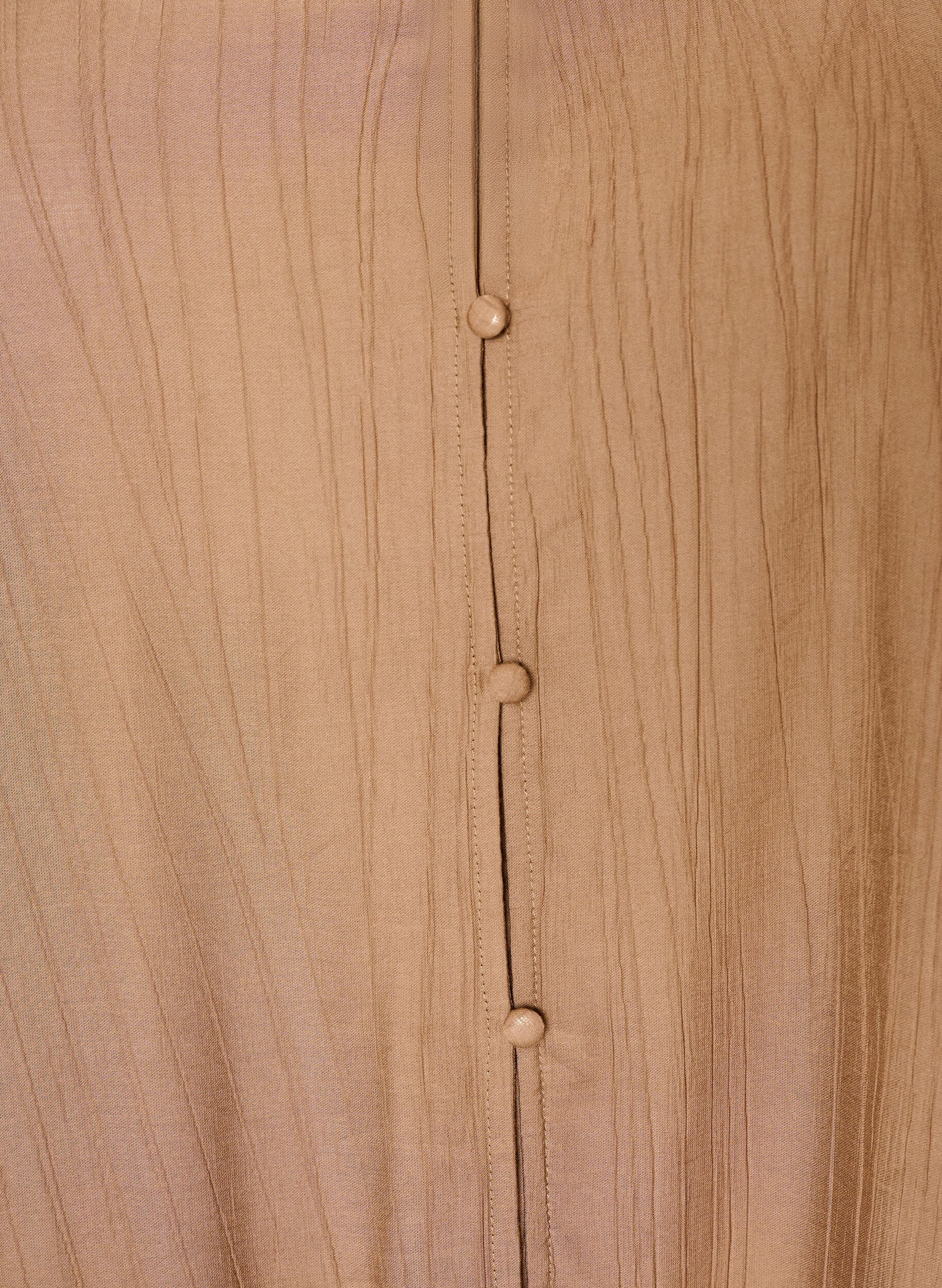 ZizziL&oslash;s tunika med kr&oslash;llet struktur og volangkant, Brun, Packshot image number 2
