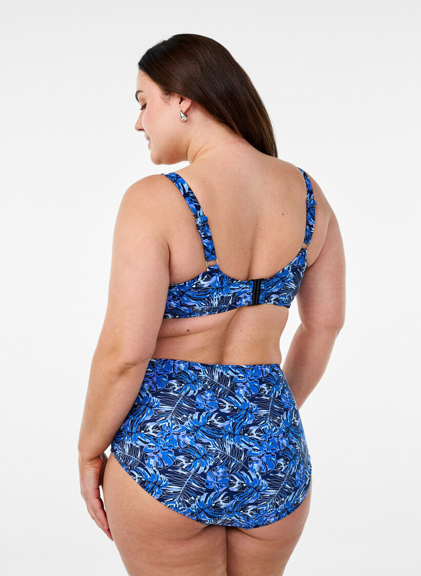 Bikinioverdel med b&oslash;yle og m&oslash;nster, Bl&aring;, Model image number 2