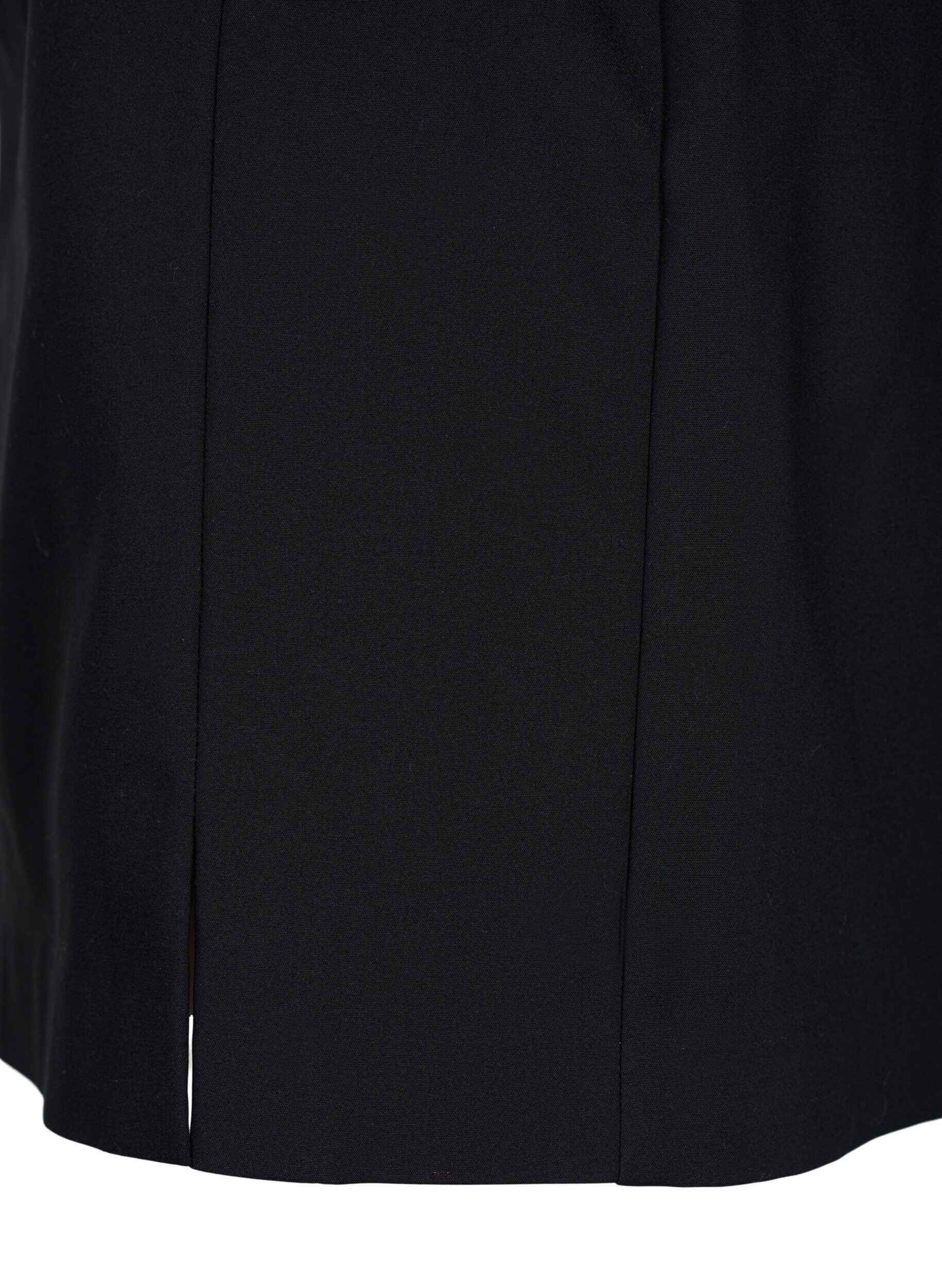 Zizzi Kort skj&oslash;rt med splitt, Black, Packshot image number 3