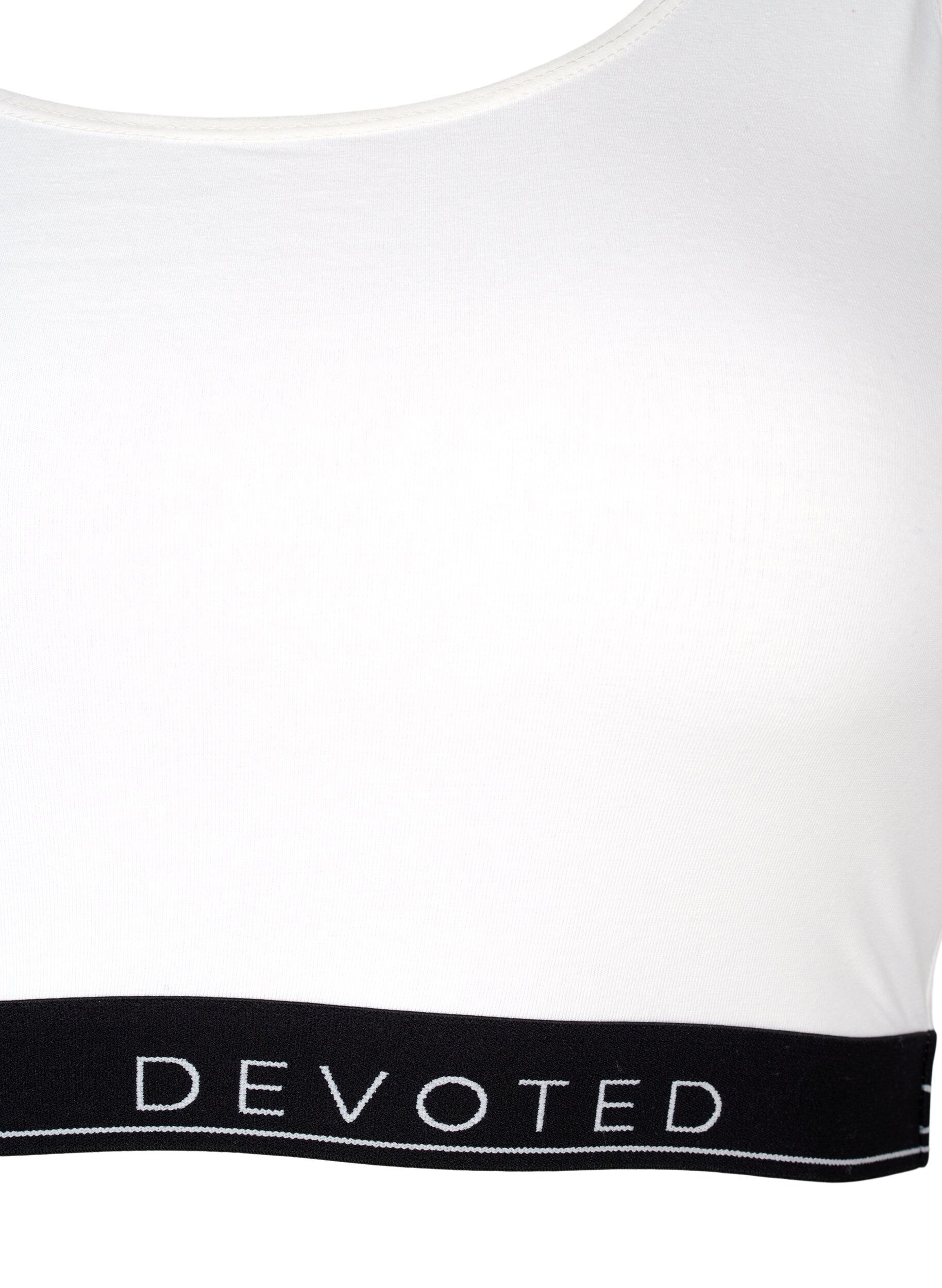 Zizzi BH med justerbare stropper i bomull, Hvit, Packshot image number 2