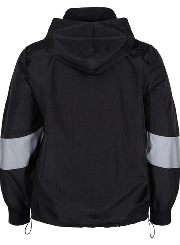Treningsjakke med refleks og justerbar bunn, Black w. Reflex, Packshot image number 1