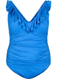Badedrakt med volanger og avtagbar polstring, Blå
