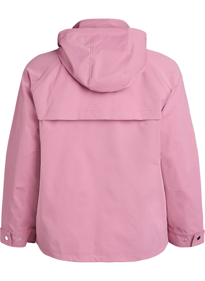 Kort v&aring;rjakke med avtagbar hette, Rosa, Packshot image number 1