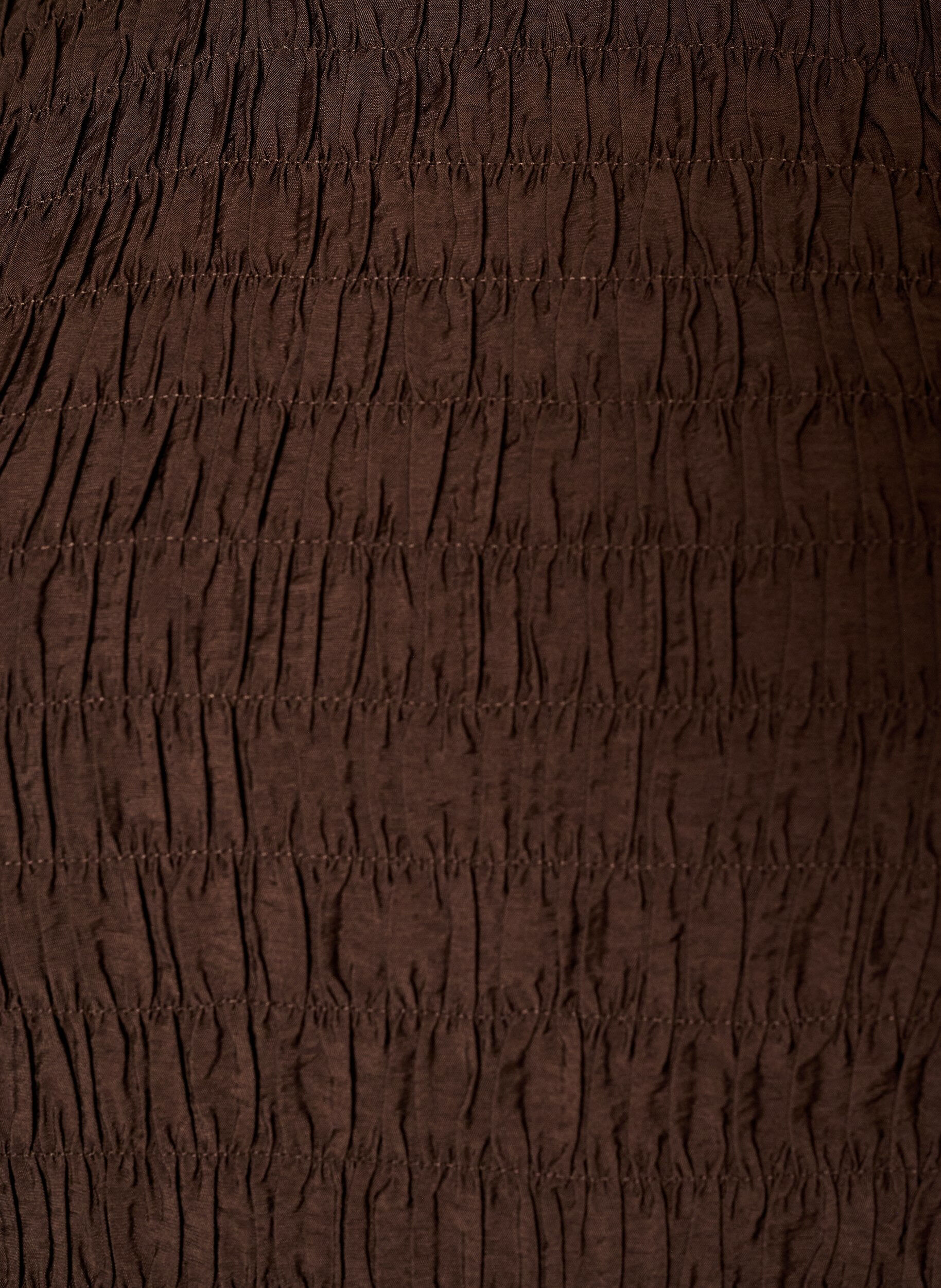 ZizziBluse med smock og lange ermer, Brun, Packshot image number 2
