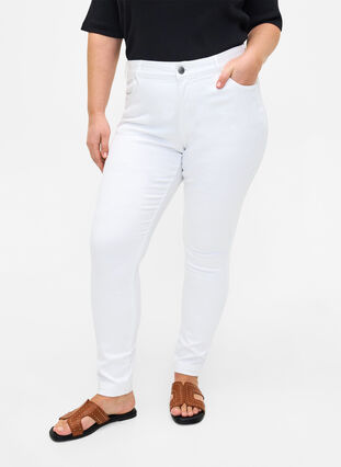 Viona jeans med normal midje, White, Model image number 2