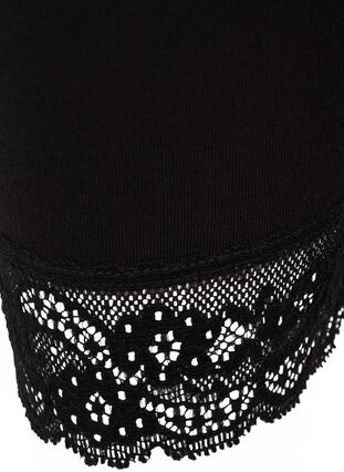 Basis 3/4-leggings med blondekant, Black, Packshot image number 2
