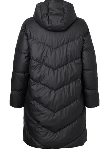 Vannavvisende vinterjakke med avtagbar hette, Black, Packshot image number 1