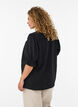 Skjortebluse med 1/2 ermer, Svart, Model image number 2