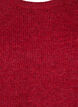 Ribbestrikket genser med 3/4 ermer, R&oslash;d, Packshot image number 2