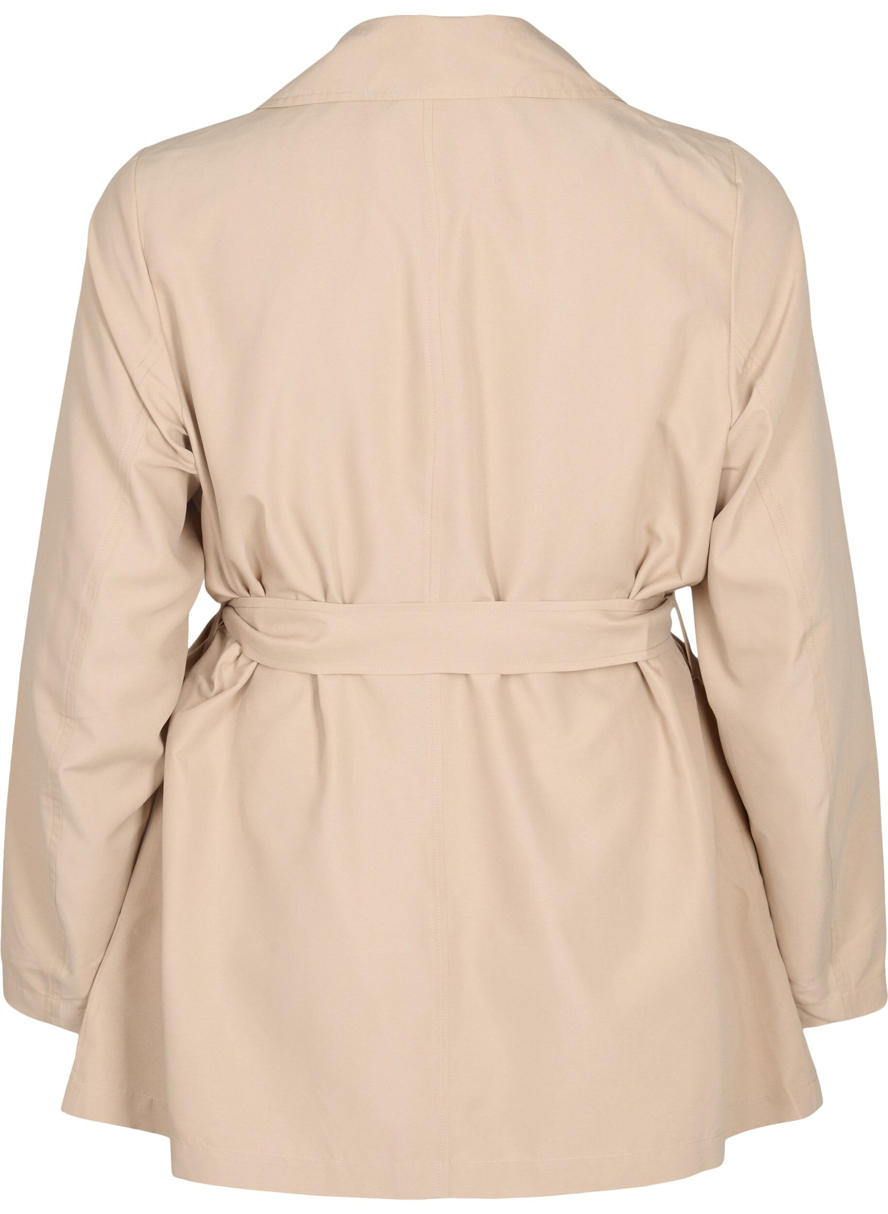 Zizzi Trenchcoat med belte og lommer, Nomad, Packshot image number 1