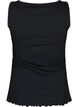 Ribbestrikket tanktopp med knapper, Black, Packshot image number 1