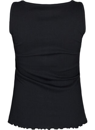 Zizzi Ribbestrikket tanktopp med knapper, Black, Packshot image number 1