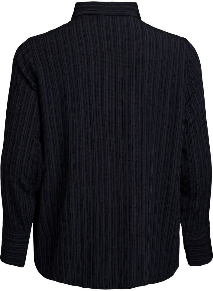 FLASH - Skjorte med tekstur, Svart, Packshot image number 1