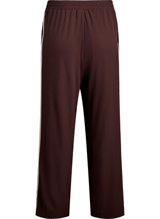 Zizzi Sporty bukser med rette ben og sidestriper, Deep Mahogany, Packshot image number 1