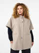 Cape-jakke i ull-look med korte ermer, Simply Taupe Mel., Model image number 0