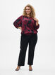 Viskose bluse med blomstertrykk og smocking, M&oslash;rk Bordeaux, Model image number 1