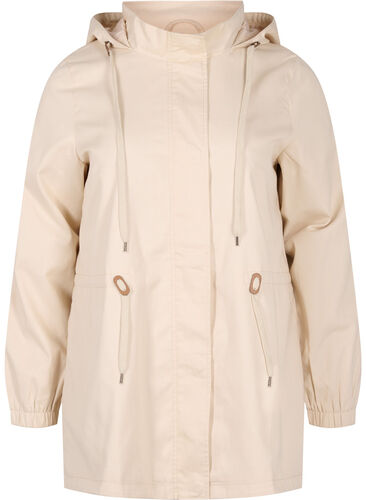 Lang parkas med hette, Birch, Packshot image number 0