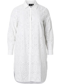 Skjortekjole med broderi anglaise
