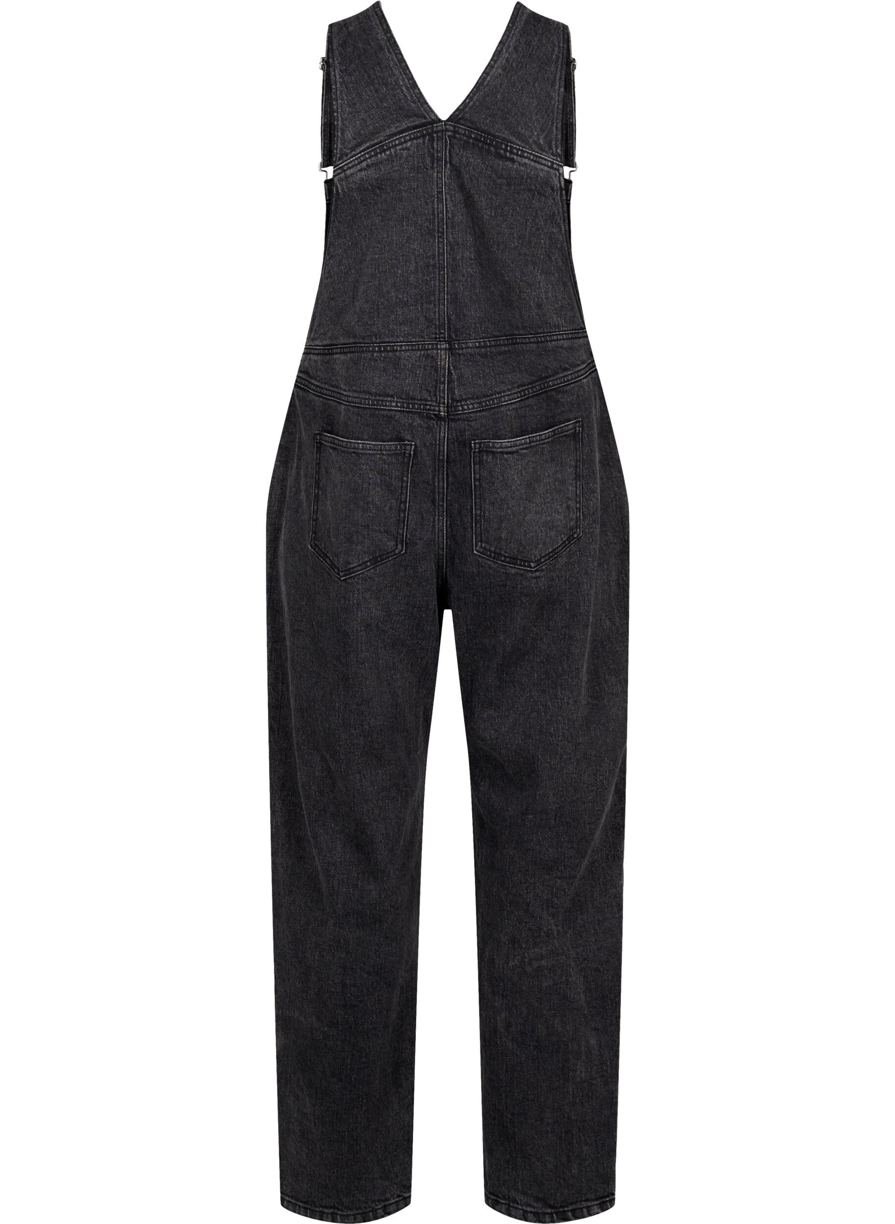 Zizzi Denimoveraller, Dark Grey Denim, Packshot image number 1