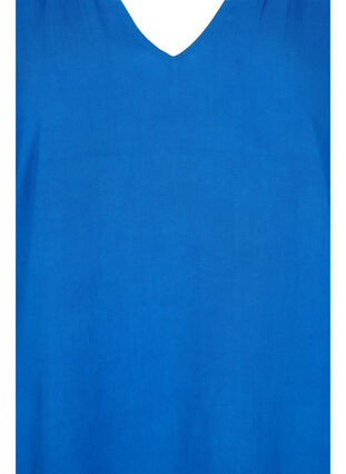 Kortermet viskosekjole med V-hals, Classic Blue, Packshot image number 2