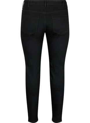 Emily jeans i smal passform og normalt høy midje, Black, Packshot image number 1